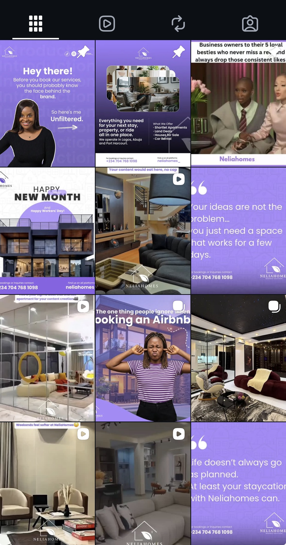 NeliaHomes social media content